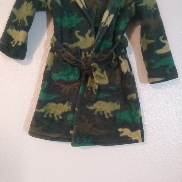 Climatesmart boys (childrens) size Small 4/6 green and brown dinosaur robe - Picture 3 of 9
